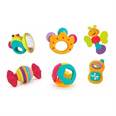 اسباب بازی نوزادی جغجغه دندانگیر رنگارنگ 6 عددی هولی تویز Hola Toys مدل 939A _اسباب بازی نوزادی